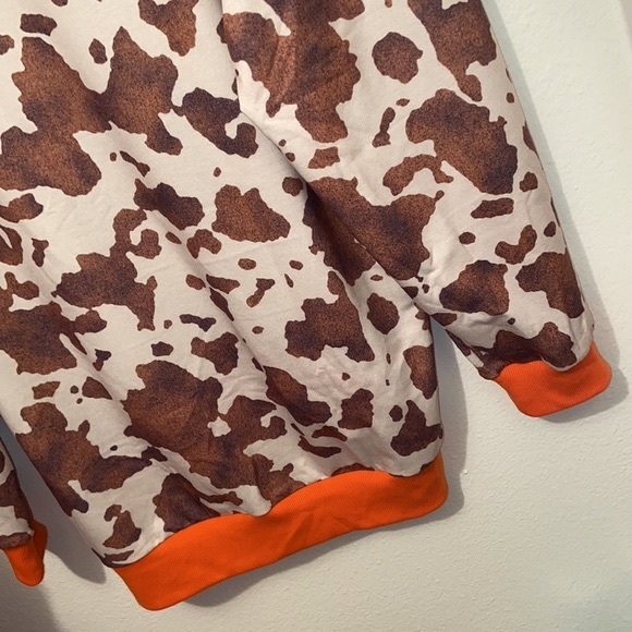 #1356 Super Cozy Cow Print Long Sleeve Sweater Top - Picture 9 of 17